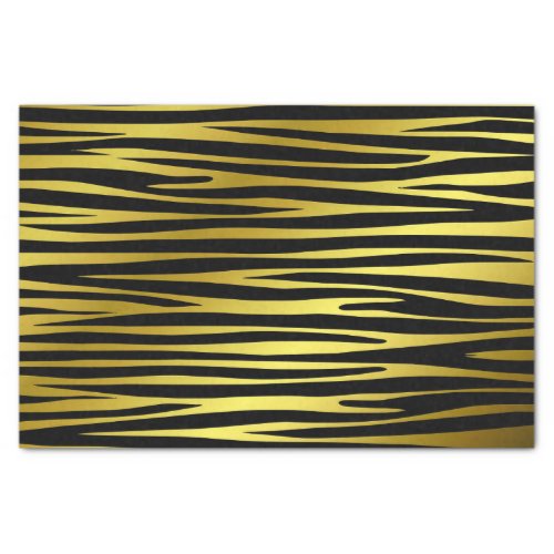 Gold and black tiger like stripes pattern animals tissue paper