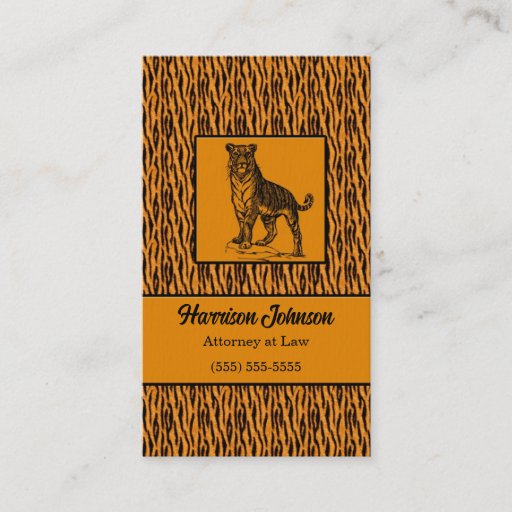 Customizable Tiger Print Business Cards