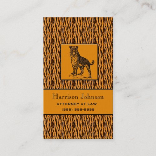 Gold and Black Tiger Print Business Card