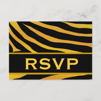 Gold and Black Tiger Print RSVP Wedding Response