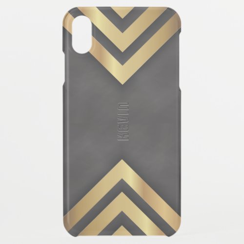 Gold and black triangles modern design iPhone XS max case
