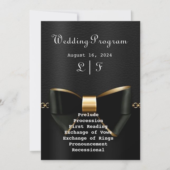 Gold and Black Tuxedo Wedding Invitation  (Front)