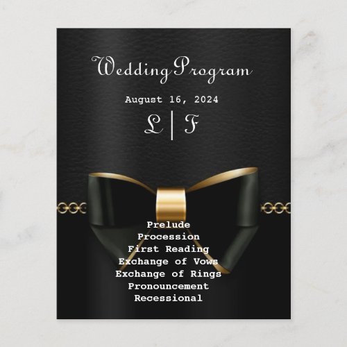 Gold and Black Tuxedo Wedding Program 