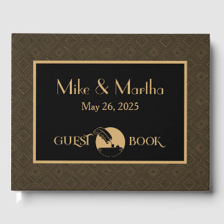 Gold And Black Vintage Art Deco Guest Book
