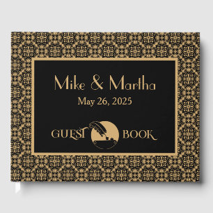 Gold And Black Vintage Art Deco Guest Book