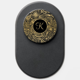 Gold and black vintage paisley pattern PopSocket
