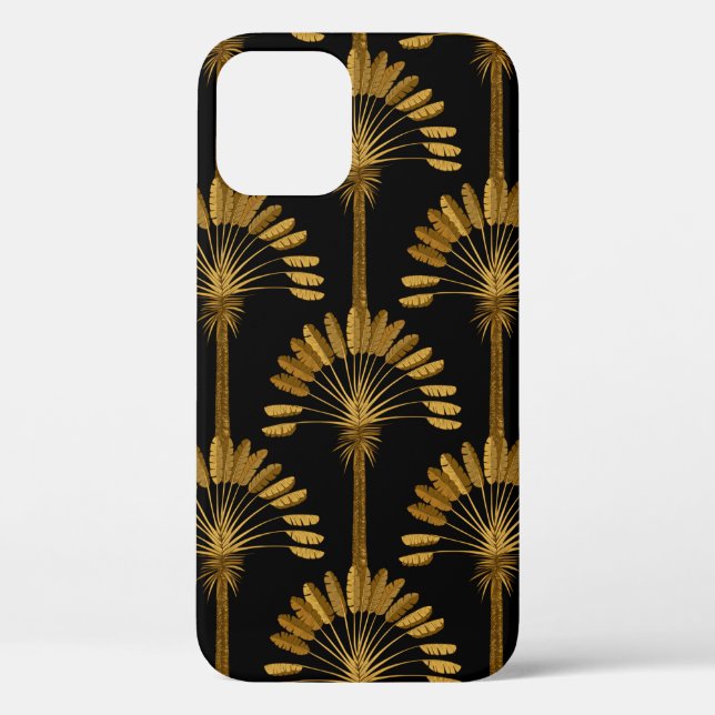 Gold and black Wallpaper with floral pattern in th Case-Mate iPhone Case (Back)
