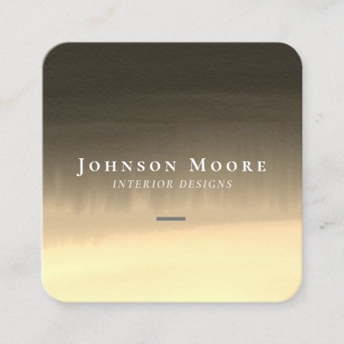 Gold and black watercolor abstract square business card