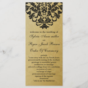 gold and black Wedding program