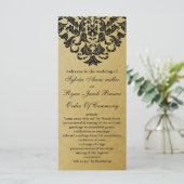 gold and black Wedding program (Standing Front)