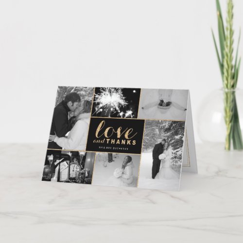 Gold and Black Wedding Thank You Cards
