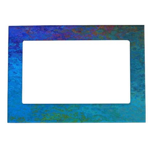 gold and blue abstract design magnetic frame