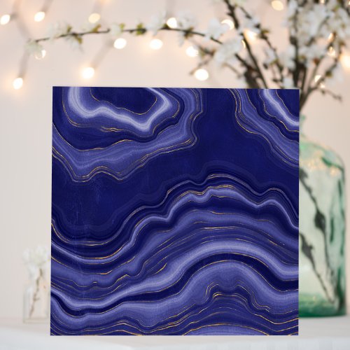 Gold And Blue Agate Stone Marble Geode Modern Art Foam Board