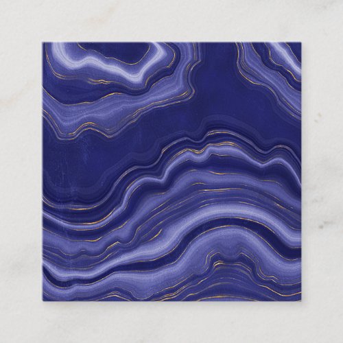 Gold And Blue Agate Stone Marble Geode Modern Art Square Business Card