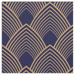 Gold and Blue Art Deco Pattern  Fabric