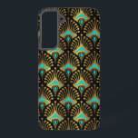 Gold and blue Art Deco pattern on black Samsung Galaxy S22  Case<br><div class="desc">Gold and blue Art Deco pattern over a black background.</div>