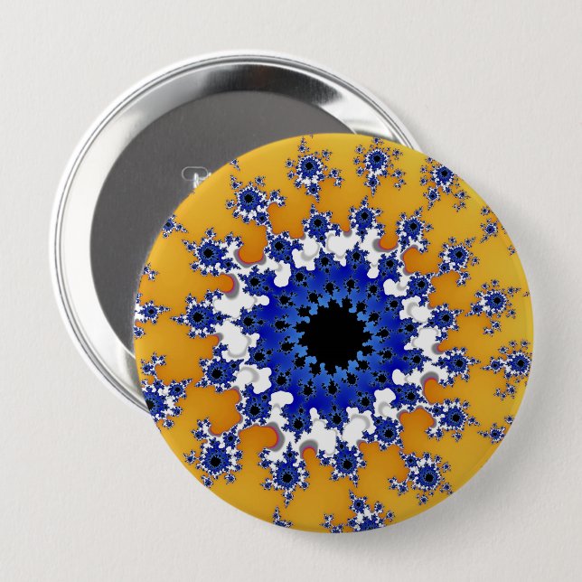 Gold and Blue Eye Button (Front & Back)