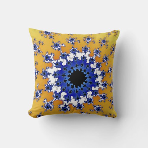 Gold and Blue Eye Throw Pillow