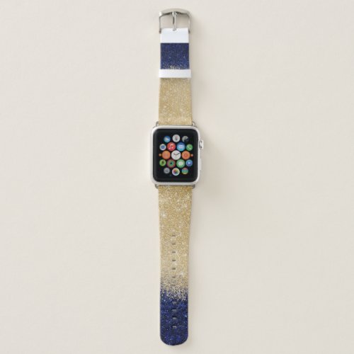 Gold and Blue Glitter Ombre Luxury Design Apple Watch Band