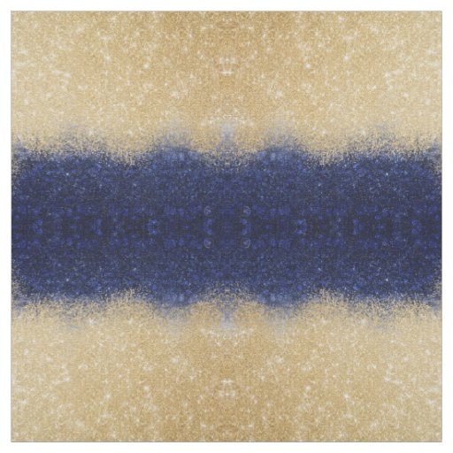 Gold and Blue Glitter Ombre Luxury Design Fabric