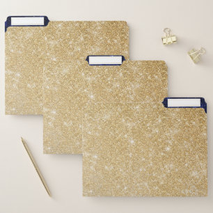 Gold and Blue Glitter Ombre Luxury Design File Folder
