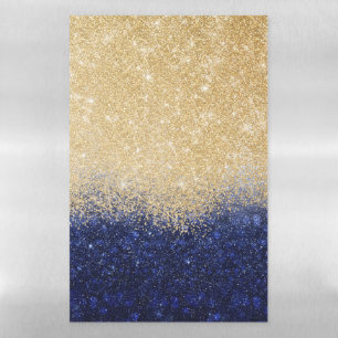 Gold and Blue Glitter Ombre Luxury Design Magnetic Dry Erase Sheet