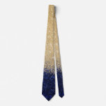 Gold And Blue Glitter Ombre Luxury Design Neck Tie at Zazzle