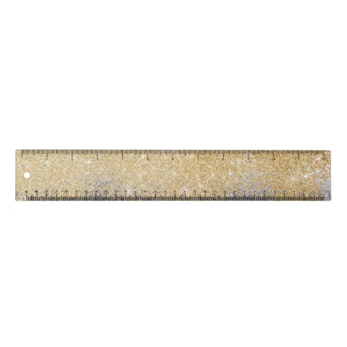 Gold and Blue Glitter Ombre Luxury Design Ruler