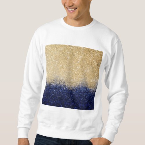 Gold and Blue Glitter Ombre Luxury Design Sweatshirt