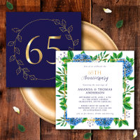 Gold and Blue Hydrangea 65th Wedding Anniversary