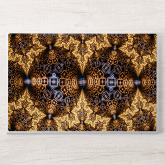 Gold and Blue Intricate Abstract Geometric Pattern HP Laptop Skin