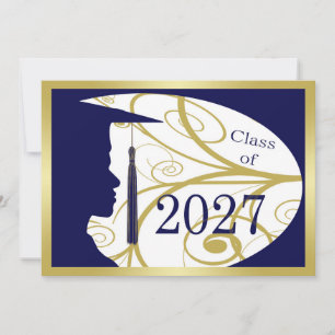 Gold and Blue Man Silhouette 2027 Card