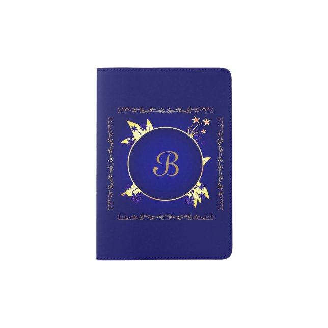 Gold and Blue Passport Holder (Front)
