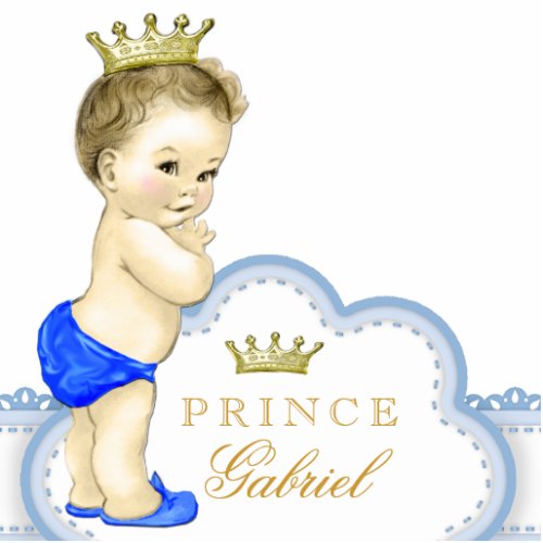 Gold and Blue Prince Baby Boy Cutout