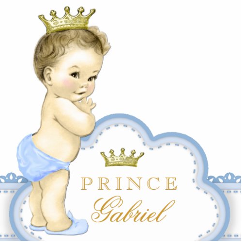 Gold and Blue Prince Baby Shower Statuette