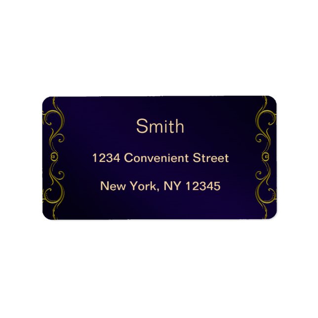 Gold And Blue Return Address Label (Front)