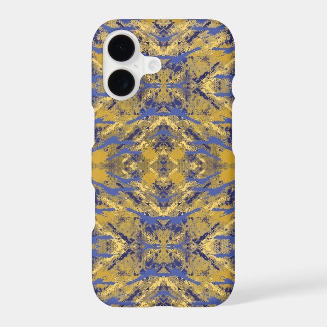 Gold and Blue Splash Iphone Case (Back)