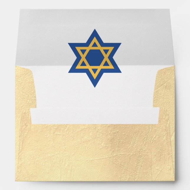 Gold and Blue Star of David Envelope (Back (Bottom))