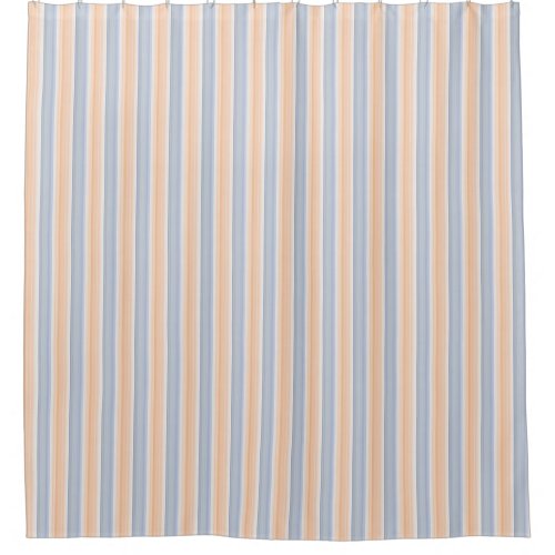 Gold and Blue Striped Pattern  Shower Curtain