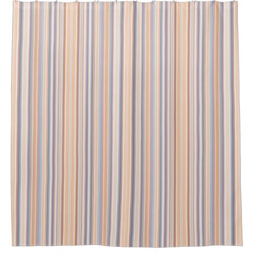 Gold and Blue Striped Pattern Shower Curtain