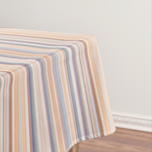 Gold and Blue Striped Pattern Tablecloth