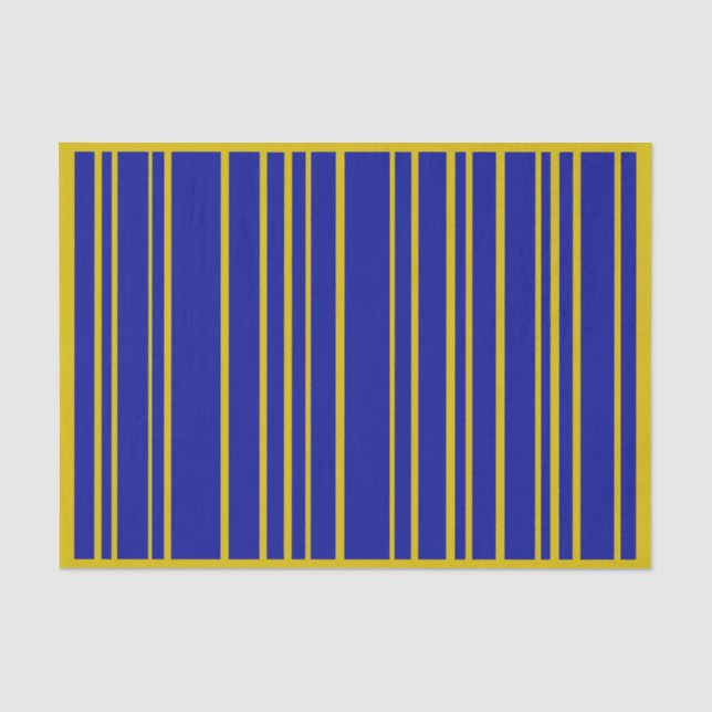 Gold and Blue Stripes Tissue Paper (Front)