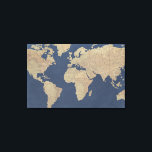 Gold and Blue World Map Canvas Print<br><div class="desc">Gold and Blue World Map. Artist: Studio W. Image ID: 147384GG.</div>