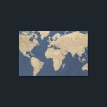 Gold and Blue World Map Canvas Print<br><div class="desc">Gold and Blue World Map. Artist: Studio W. Image ID: 147384GG.</div>