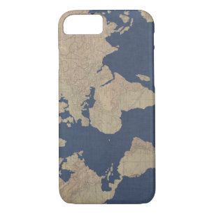 Gold and Blue World Map iPhone 8/7 Case