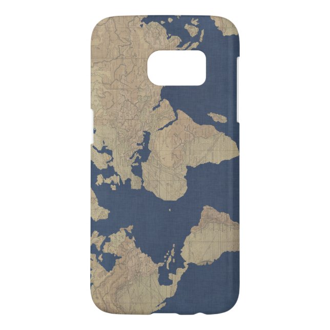 Gold and Blue World Map Case-Mate Samsung Galaxy Case (Back)