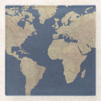 Gold and Blue World Map