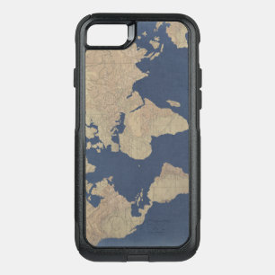Gold and Blue World Map OtterBox Commuter iPhone SE/8/7 Case