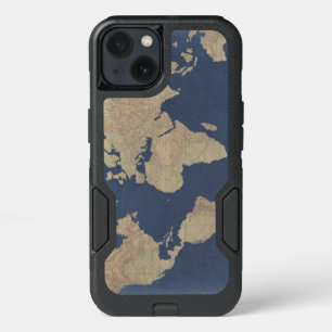 Gold and Blue World Map iPhone 13 Case