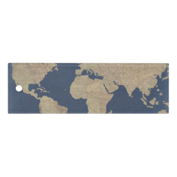 Gold and Blue World Map Ruler